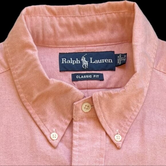 POLO Ralph Lauren Men's Salmon Button Down Oxford Shirt: 17-32/33 - Picture 6 of 6